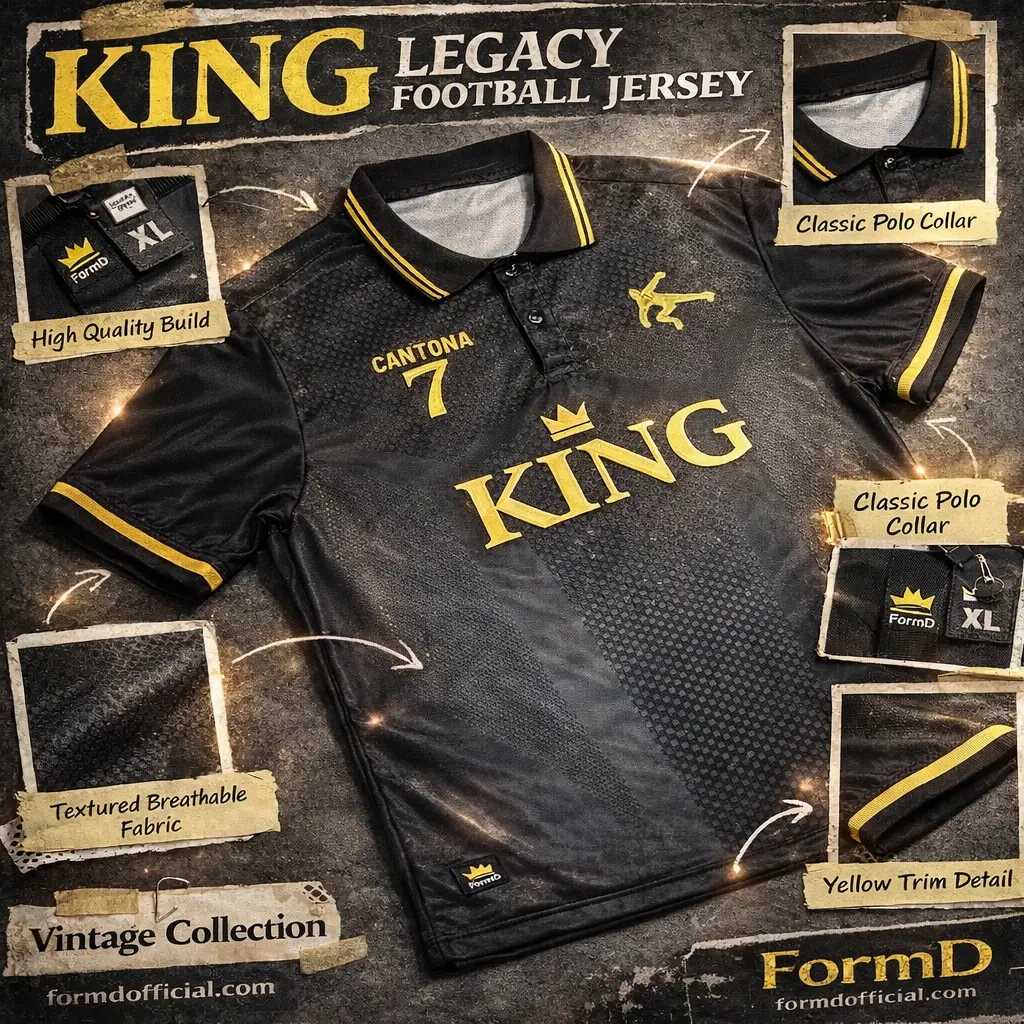 FORM D เสื้อฟุตบอล กังฟูดำ ปี 1993 รุ่น KING CANTONA ผ้าเกรด PLAYER ถอ โลโก้งานป