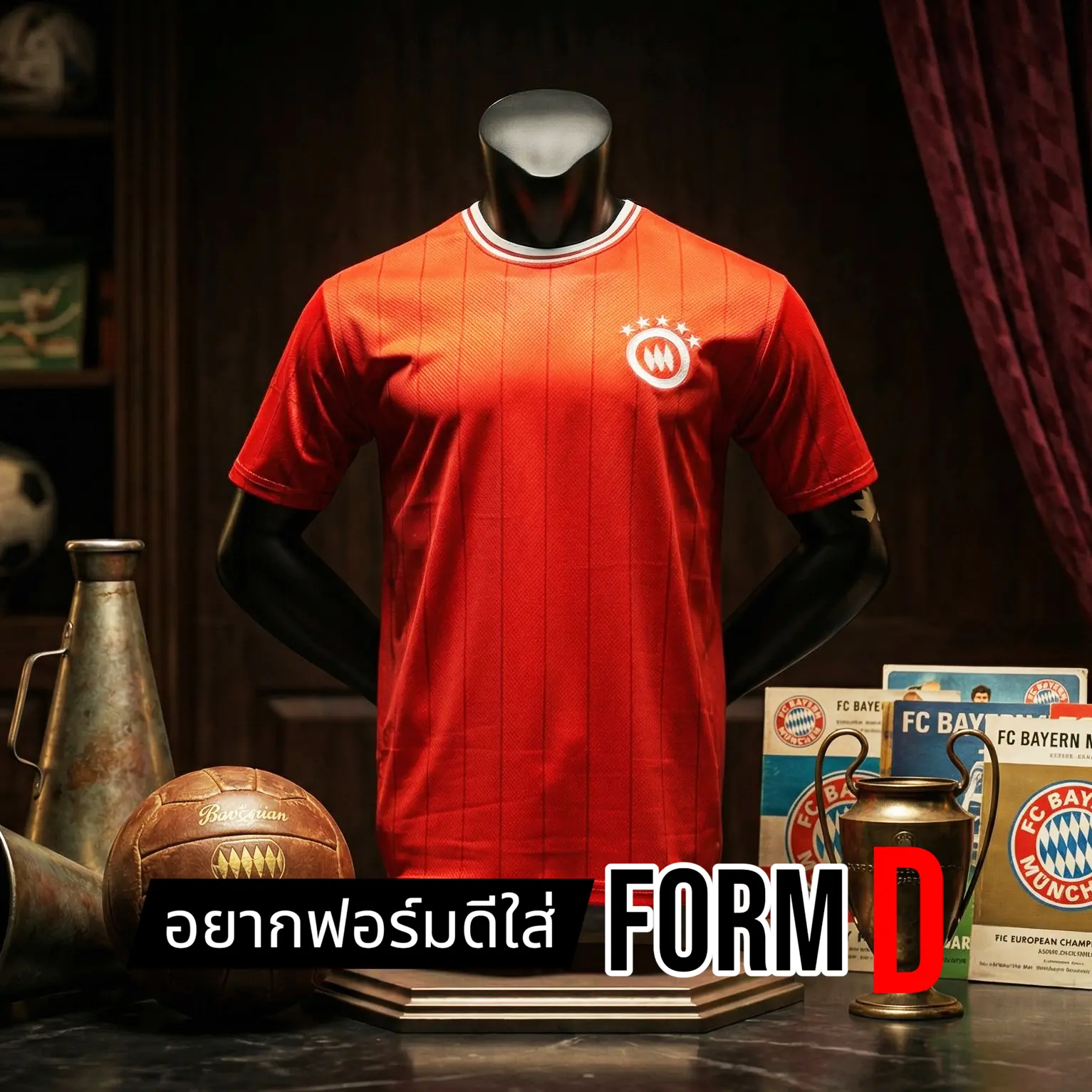 FormD New Collection Munich FanMade เสื้อกีฬาวินเทจ สีแดง เสือใต้ มิวนิค แฟนคลับ