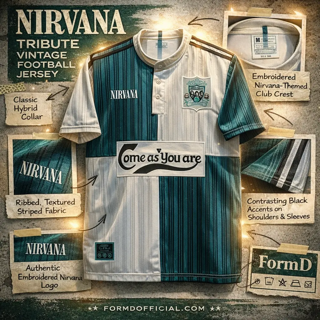 FormD ( S-4XL) เสื้อฟุตบอลหงส์ชุดเยือนปี 1994  สไตล์ วินเทจ เสื้อวง Nirvana Come